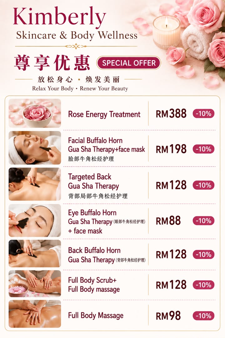 Kimberly Skincare and Body Wellness treatment promotion