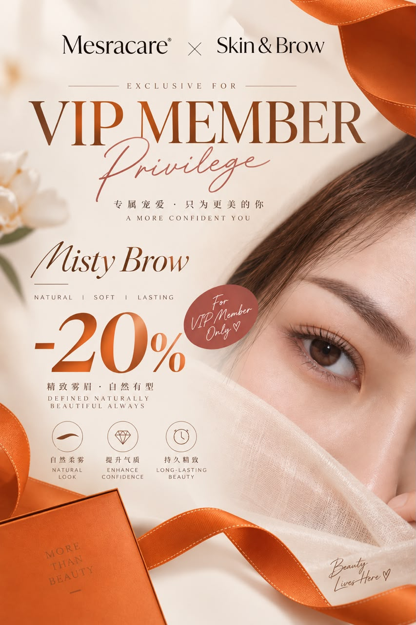 MesraCare and Skin & Brow VIP members receive 20% off Misty Brow